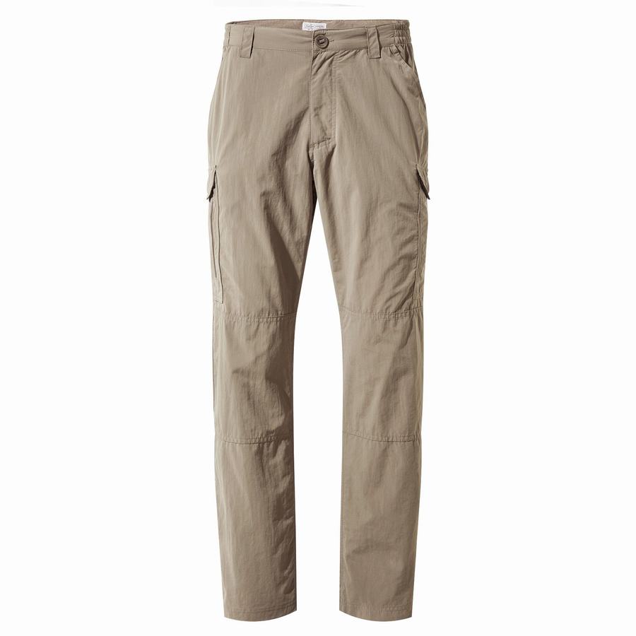 Khaki Craghoppers NosiLife Cargo II Men's Trousers | ZVK7121NE