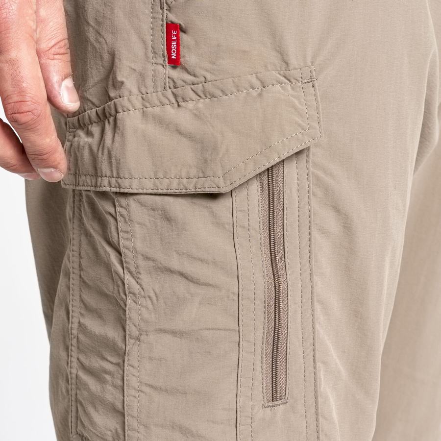 Khaki Craghoppers NosiLife Cargo II Men's Trousers | ZVK7121NE