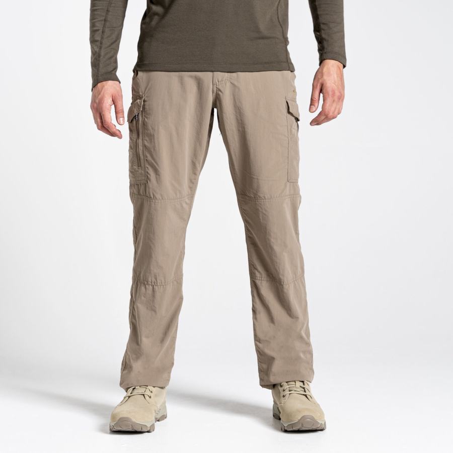 Khaki Craghoppers NosiLife Cargo II Men\'s Trousers | ZVK7121NE