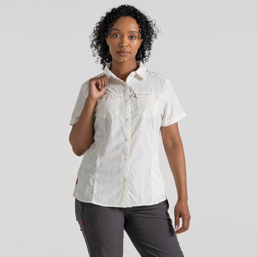 Light Blue Craghoppers NosiLife Adventure II Short Sleeved Women's Shirts | RUY1379WC