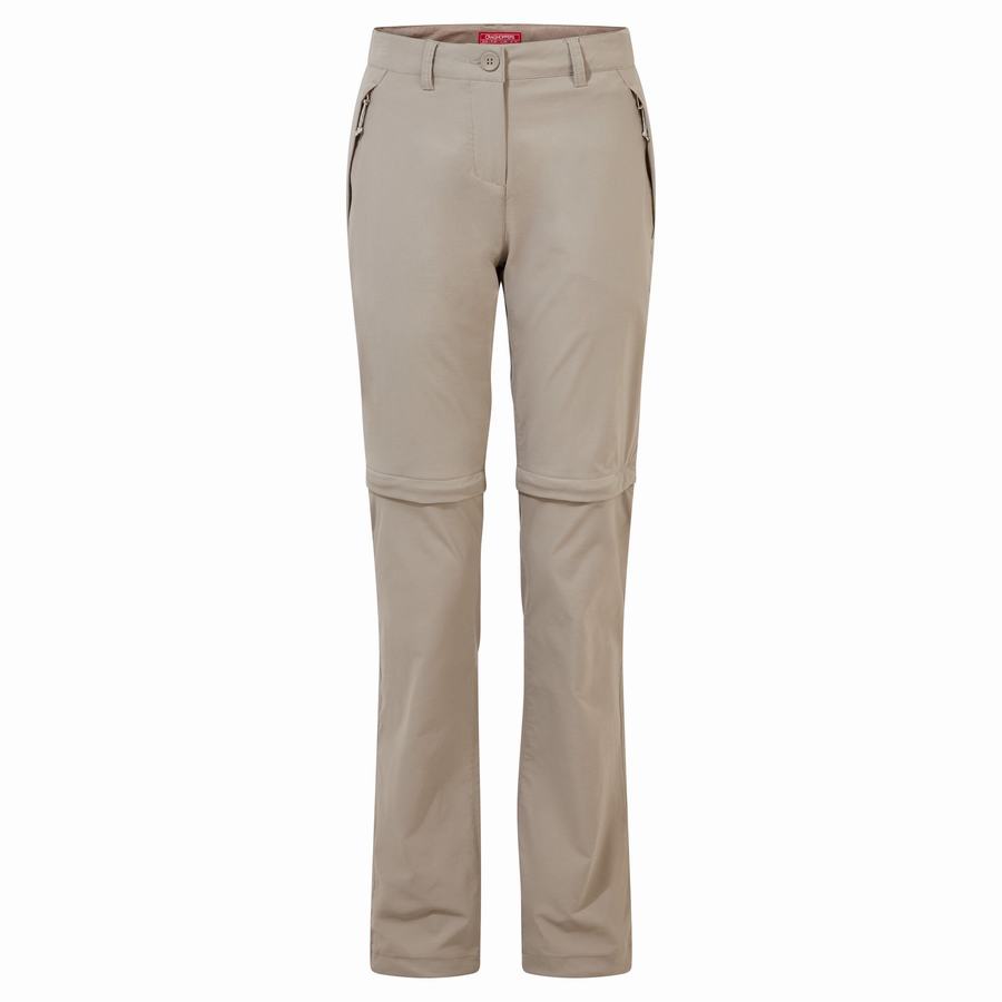 Light Brown Craghoppers NosiLife Pro II Women's Trousers | FYQ4444UB