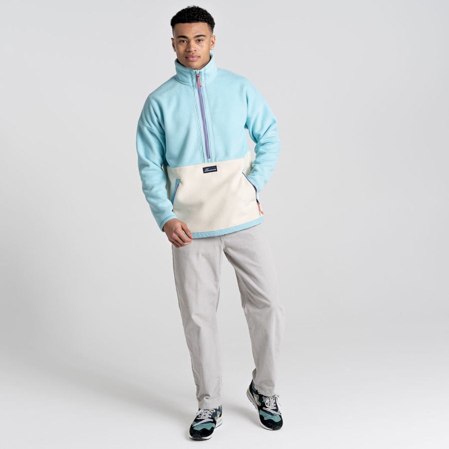 Light Turquoise Craghoppers Spindle Half Zip Men's Sweaters | USR2463NO