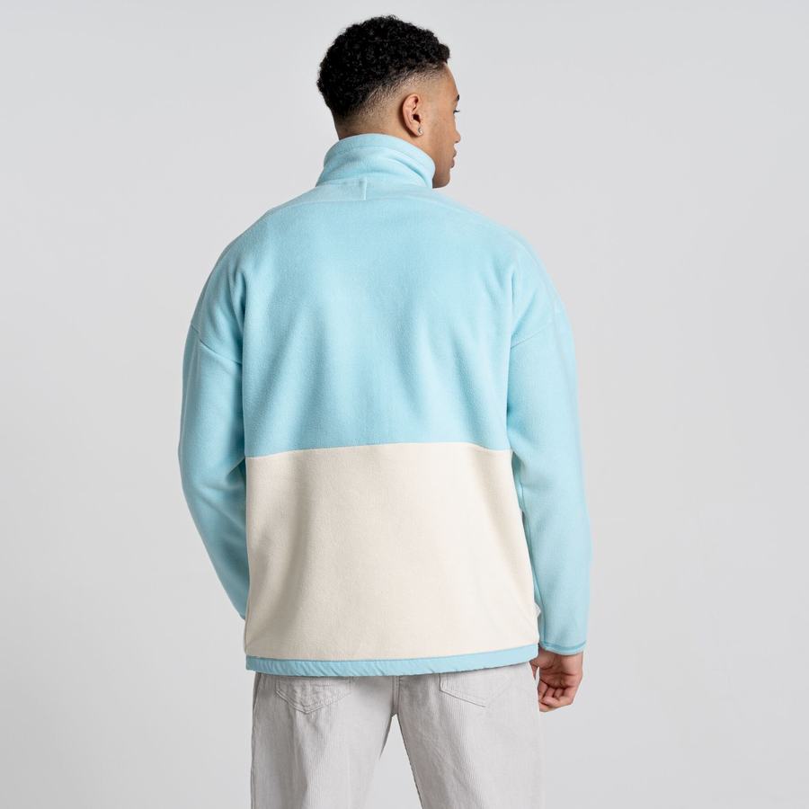 Light Turquoise Craghoppers Spindle Half Zip Men's Sweaters | USR2463NO