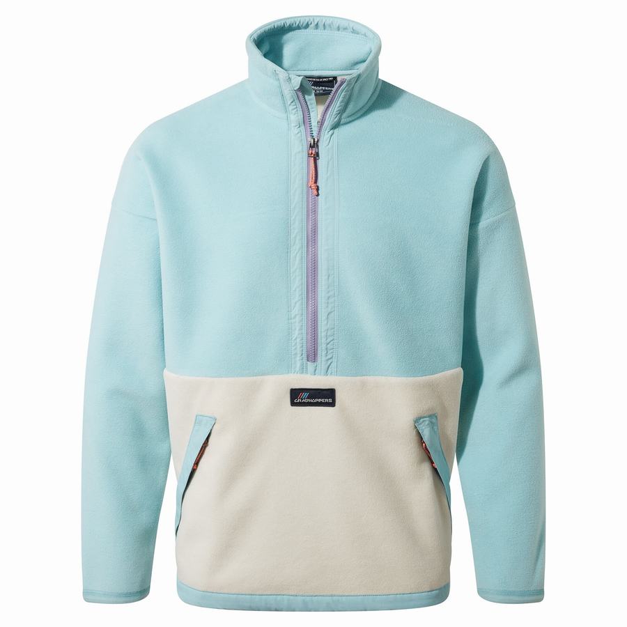 Light Turquoise Craghoppers Spindle Half Zip Men\'s Sweaters | USR2463NO