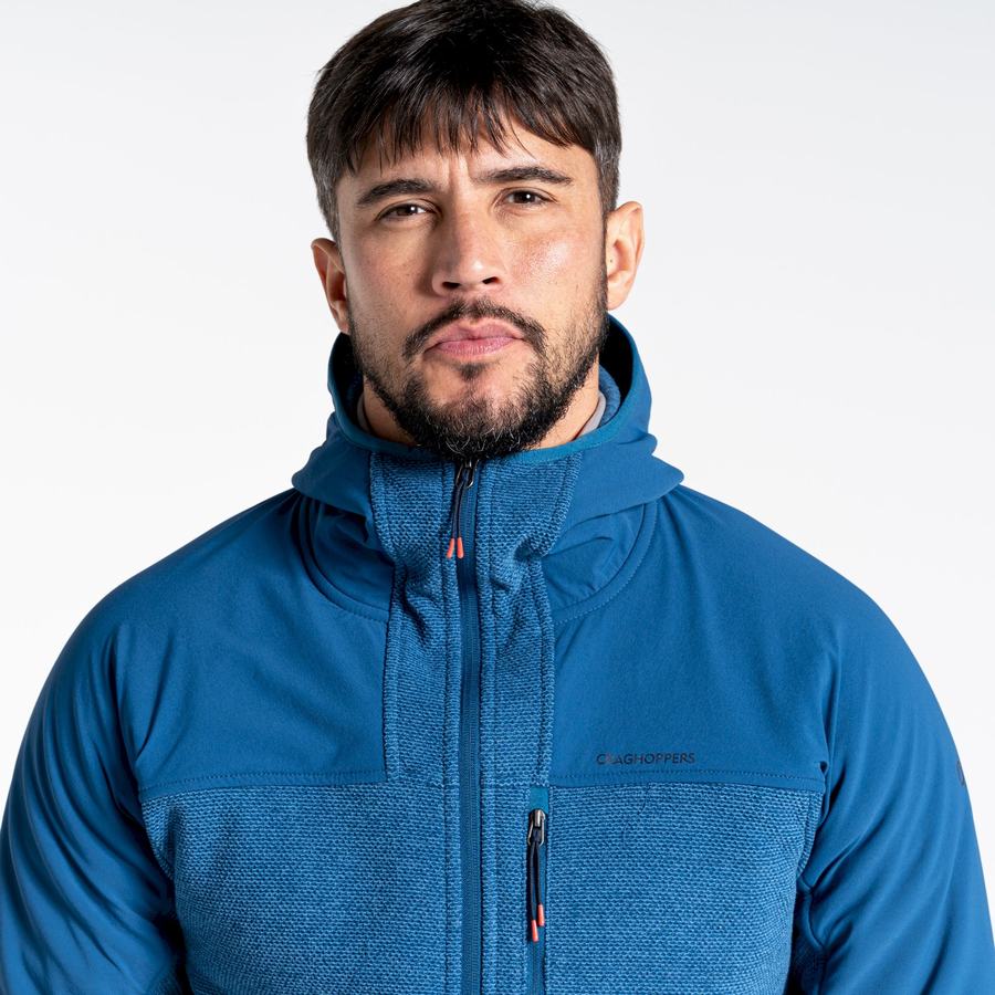 Navy Blue Craghoppers Abrigo Hooded Men's Sweaters | WWE930HB