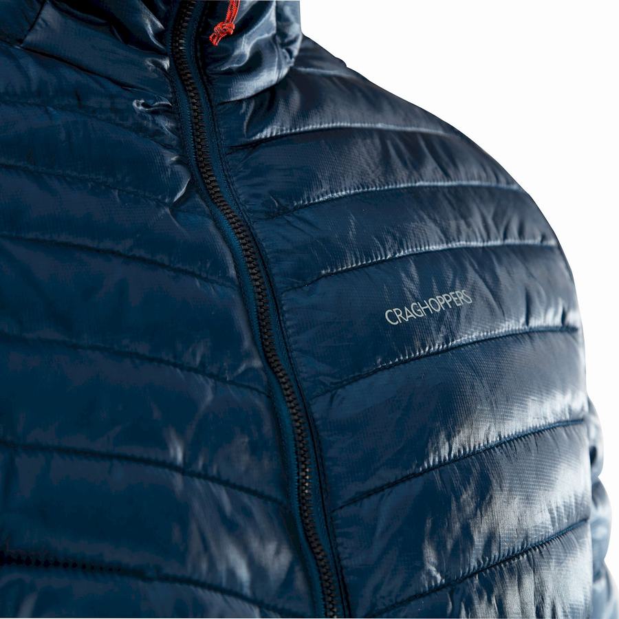 Navy Blue Craghoppers Insulated ExpoLite Hooded Men's Jackets | RZN743ZV