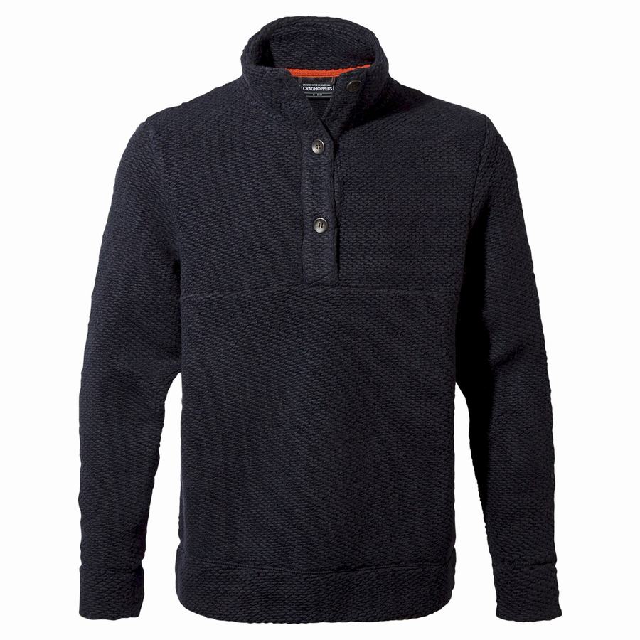 Navy Blue Craghoppers Ramsay Overhead Pullover Men\'s Sweaters | PGF2533YX