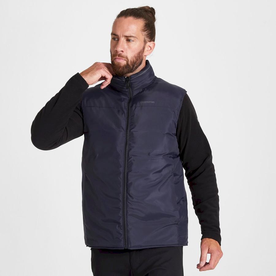 Navy Blue Craghoppers Trillick Downlike Men's Gilets | CWM3137NY