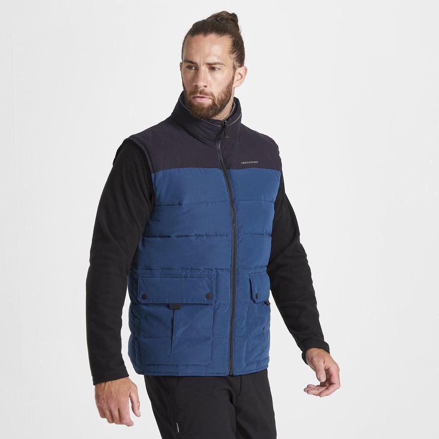 Navy Blue Craghoppers Trillick Downlike Men's Gilets | CWM3137NY