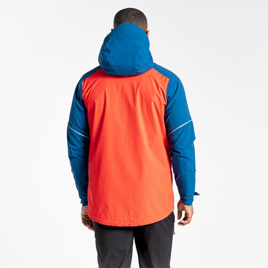 Navy Blue Orange Red Craghoppers Waterproof Dynamic Men's Jackets | WFP6441CX