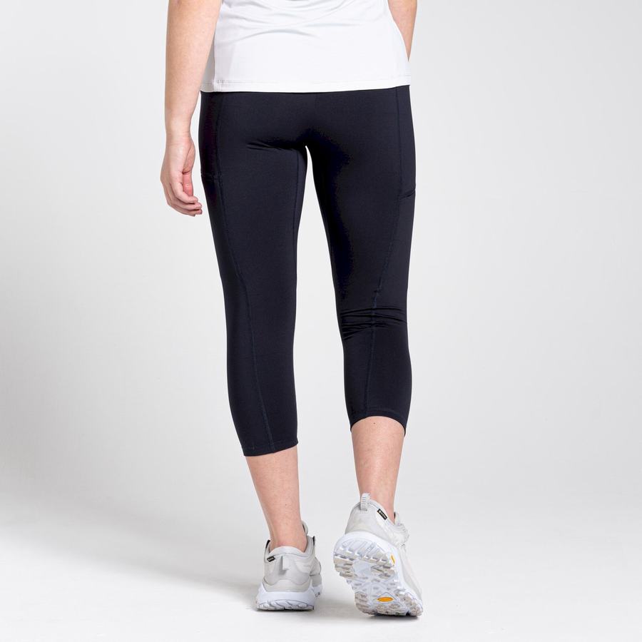 Navy Craghoppers Dynamic Cropped Women's Leggings | MGL6617WJ