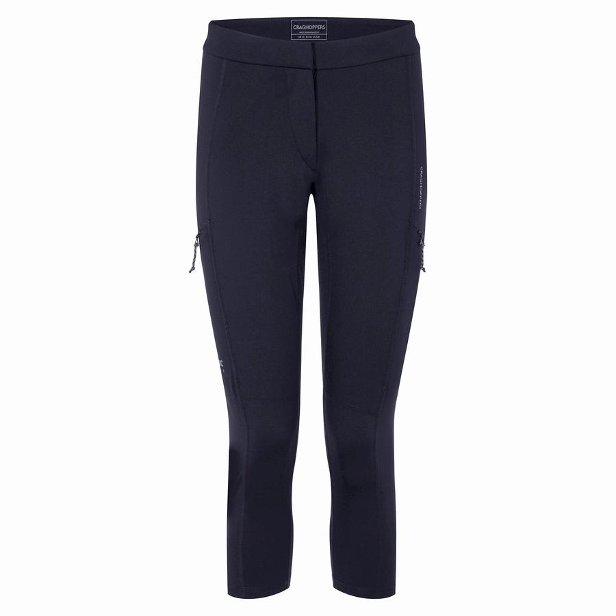 Navy Craghoppers Dynamic Cropped Women's Leggings | MGL6617WJ