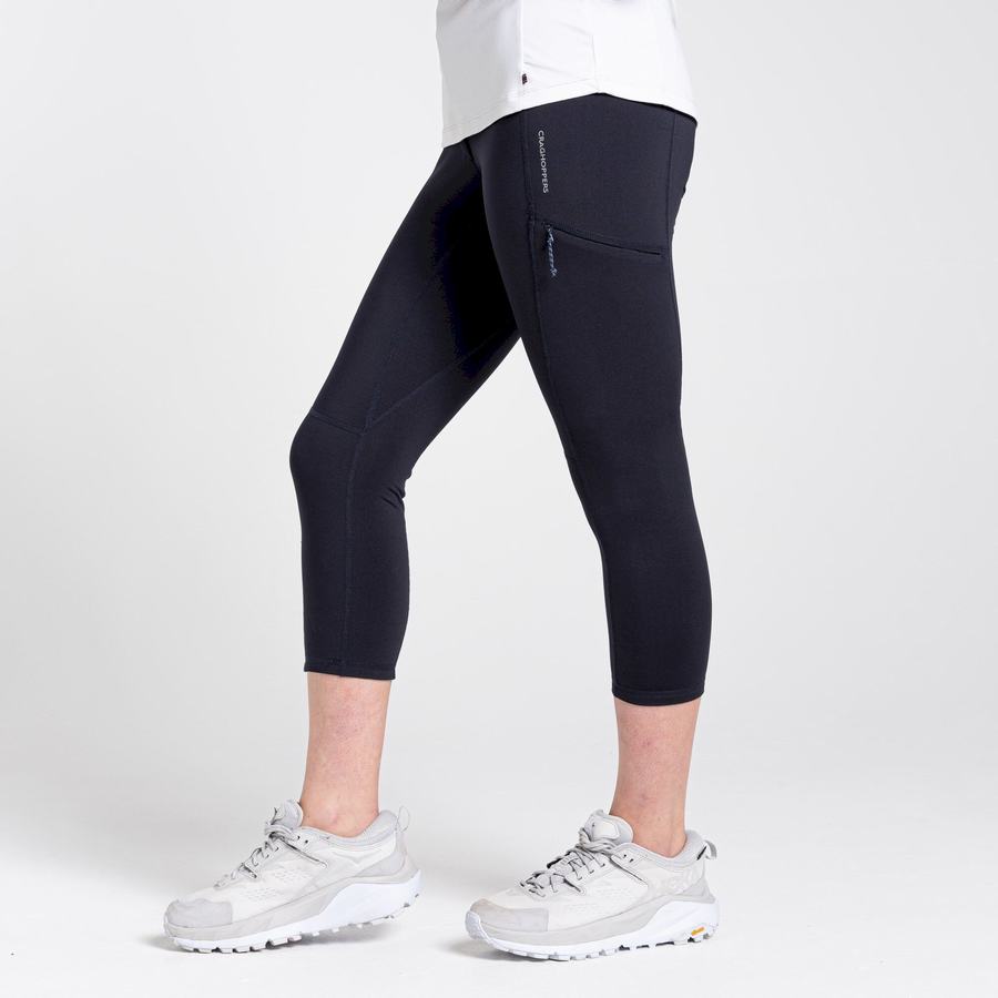 Navy Craghoppers Dynamic Cropped Women's Leggings | MGL6617WJ