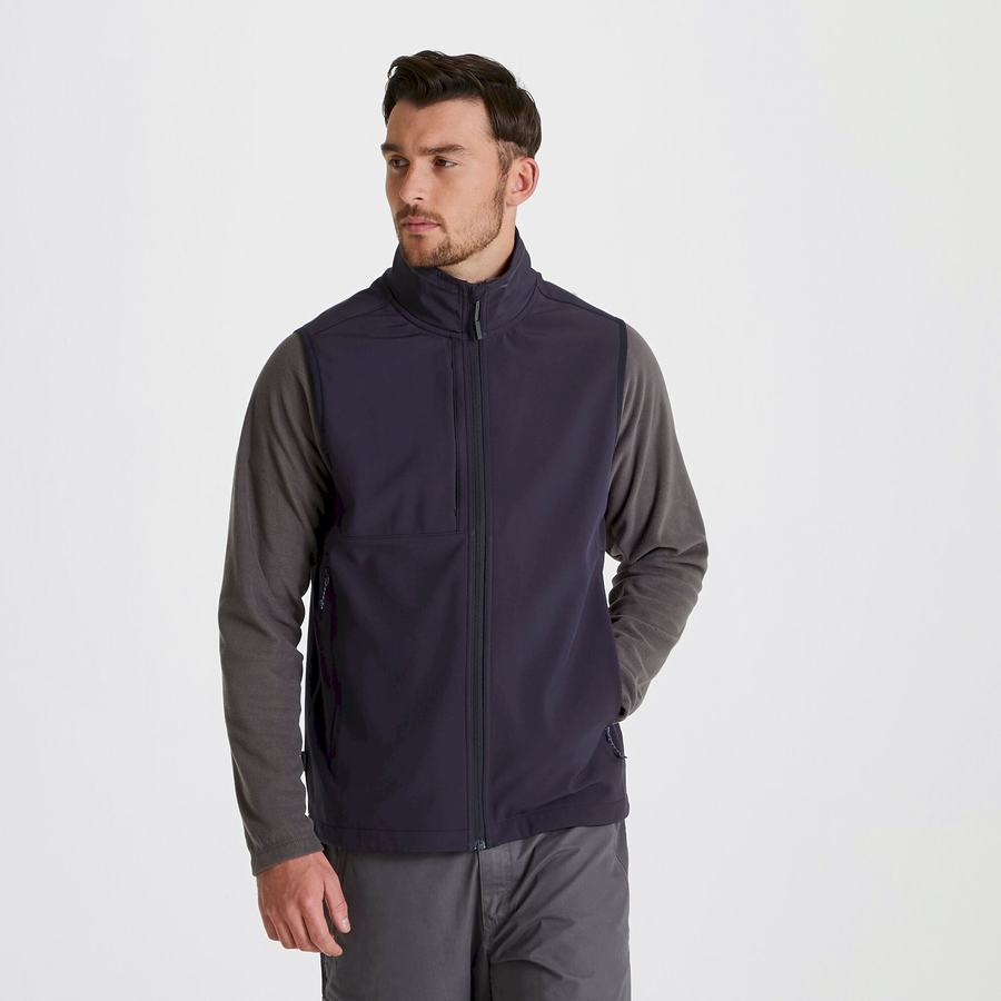 Navy Craghoppers Expert Basecamp Softshell Vest Men's Gilets | XXI9398ID