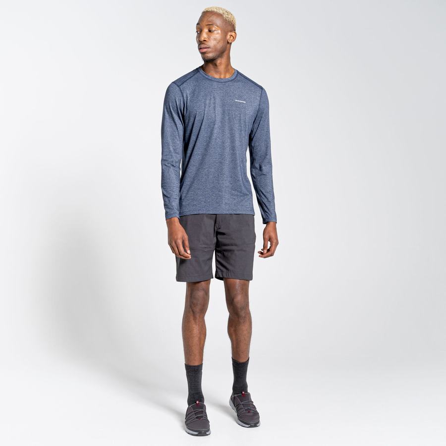 Navy Craghoppers NosiLife Talen Long Sleeved Men's T-Shirts | FXG5950JS