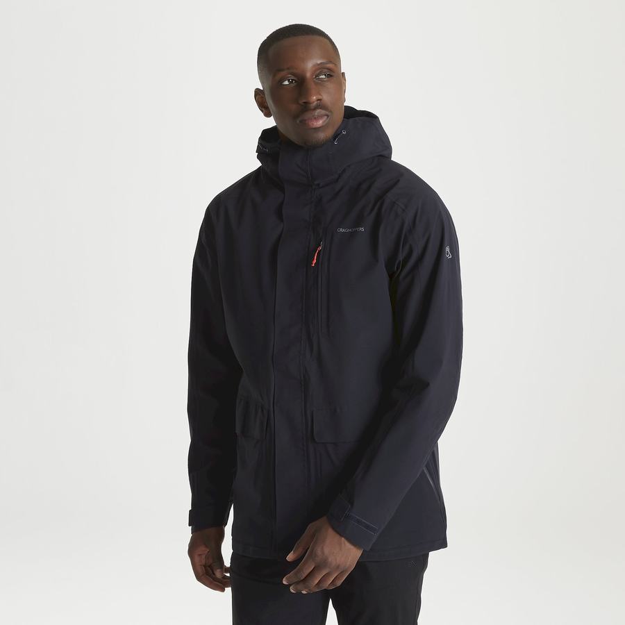 Navy Craghoppers Waterproof Lorton Men's Jackets | QTN2213UB