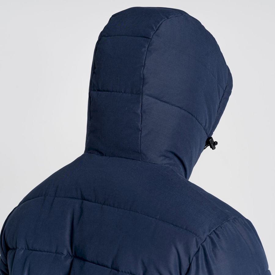 Navy Dark Blue Craghoppers Insulated Trillick Downhike Hooded Men's Jackets | ECO4524BX