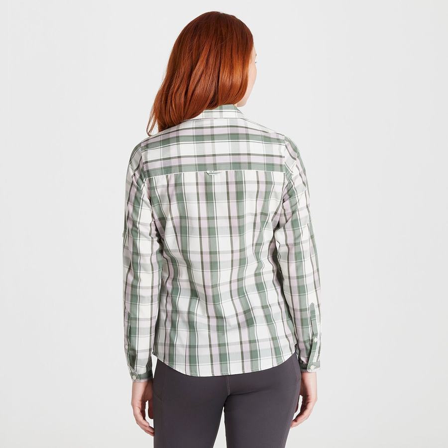 Olive Craghoppers Kiwi II Long Sleeved Women's Shirts | AYT7464QT