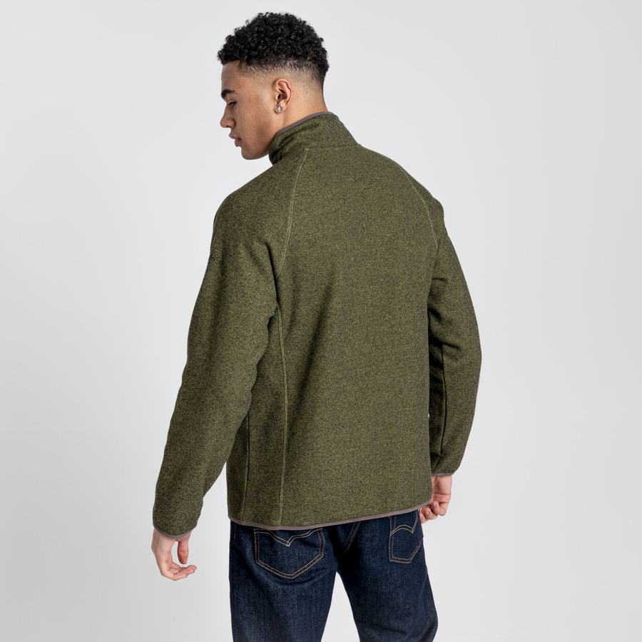 Olive Green Craghoppers Durrus Half Zip Men's Sweaters | HYE1250OD