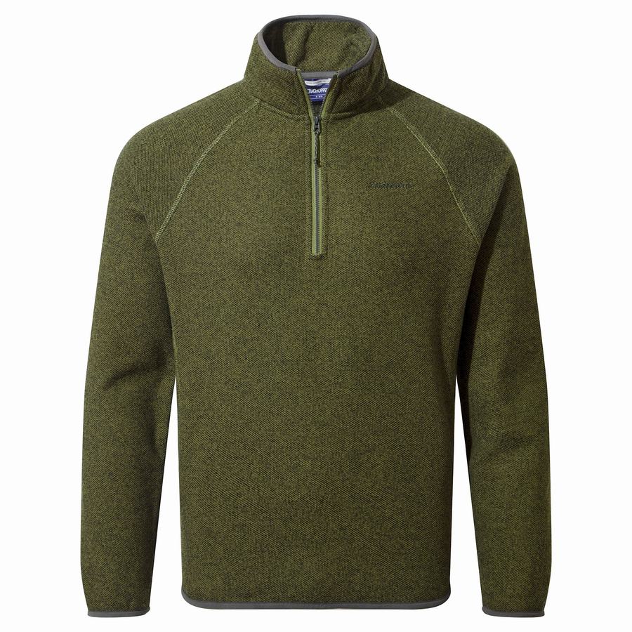 Olive Green Craghoppers Durrus Half Zip Men's Sweaters | HYE1250OD