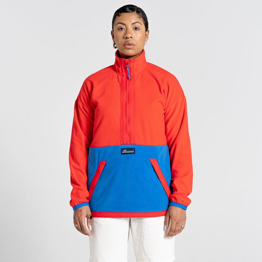 Orange Red Blue Craghoppers Welwood Half Zip Women's Sweaters | AOJ6975IC