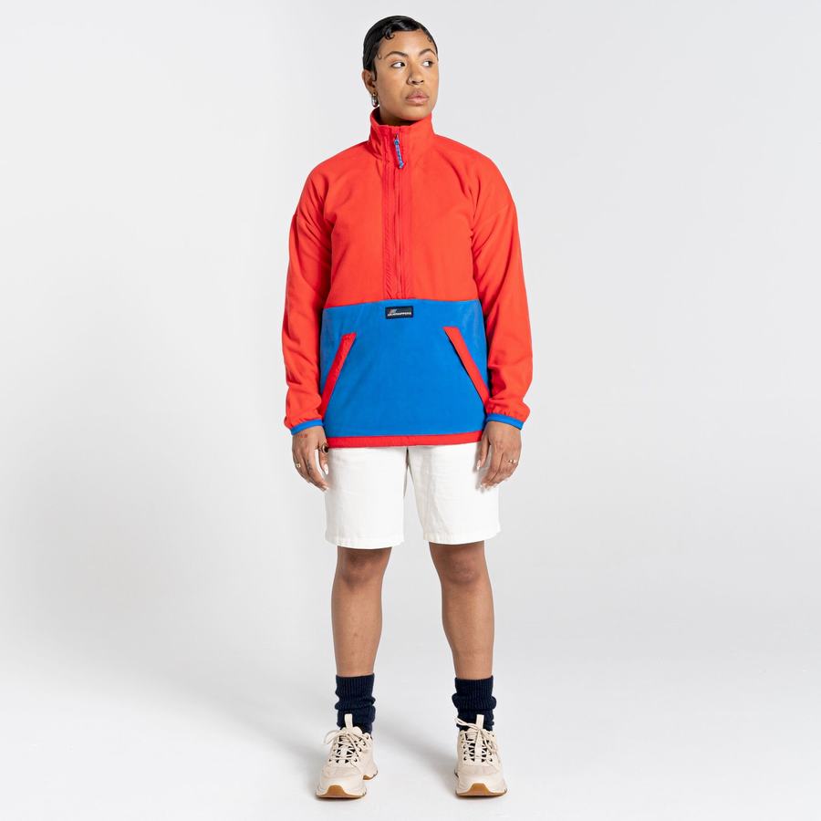 Orange Red Blue Craghoppers Welwood Half Zip Women's Sweaters | AOJ6975IC