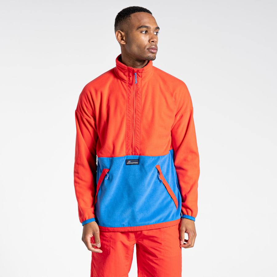 Orange Red Blue Craghoppers Welwood Half Zip Men's Sweaters | THZ8760HK