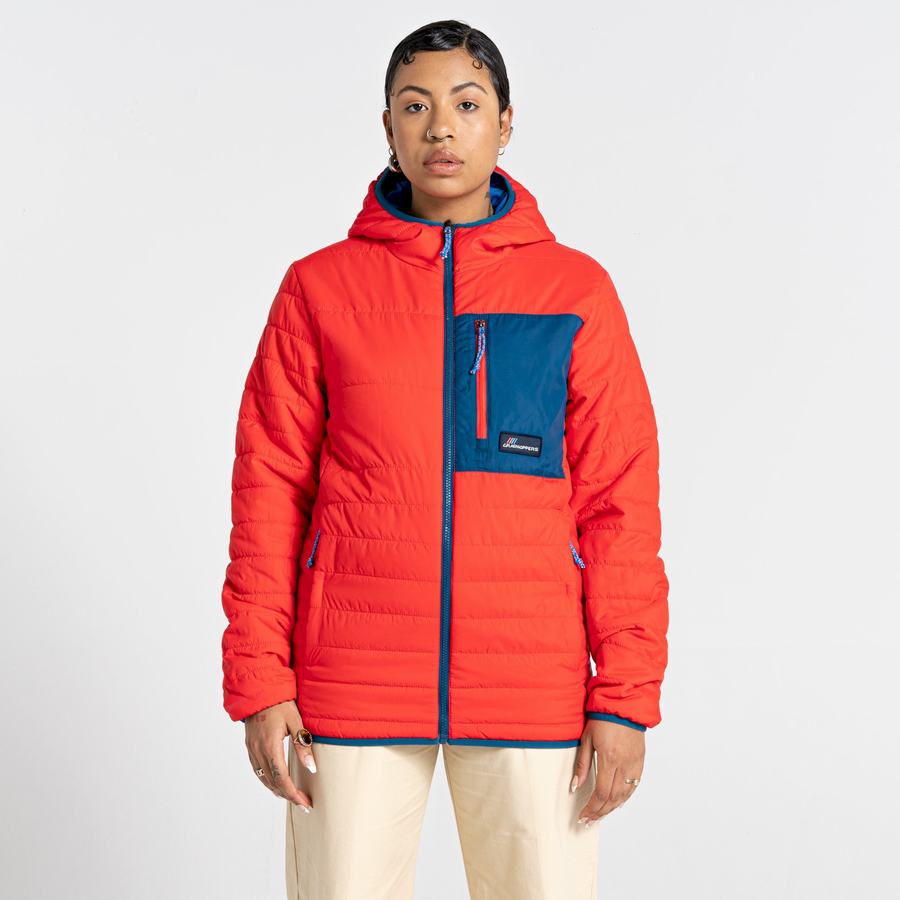 Orange Red Craghoppers Cameo CompressLite Hooded Women's Jackets | LXQ4955WX