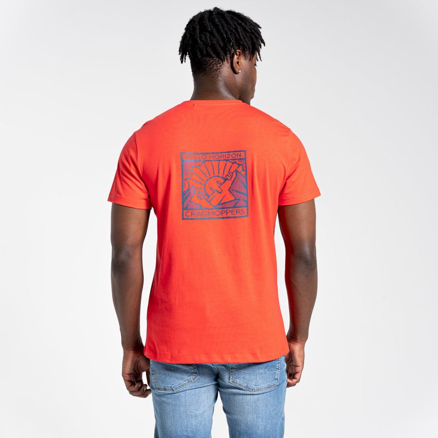 Orange Red Craghoppers Lugo Short Sleeved Men's T-Shirts | TFD2896DO