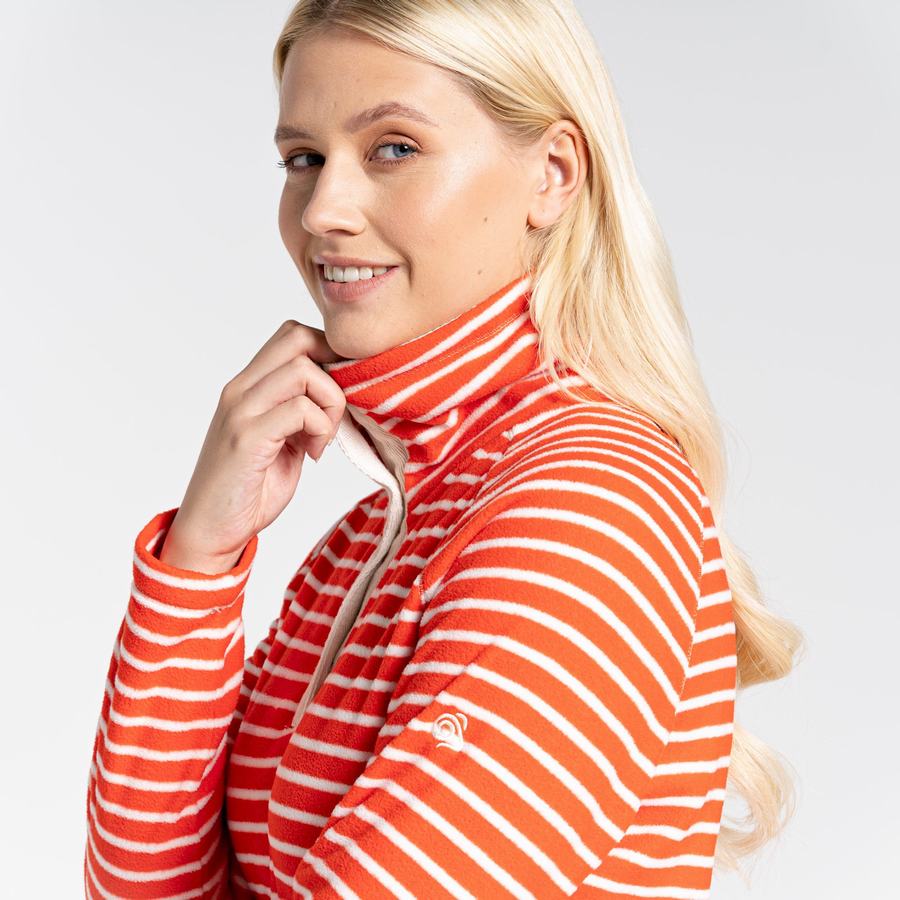 Orange Stripes Craghoppers Ella Overhead Women's Sweaters | EGL3442KO