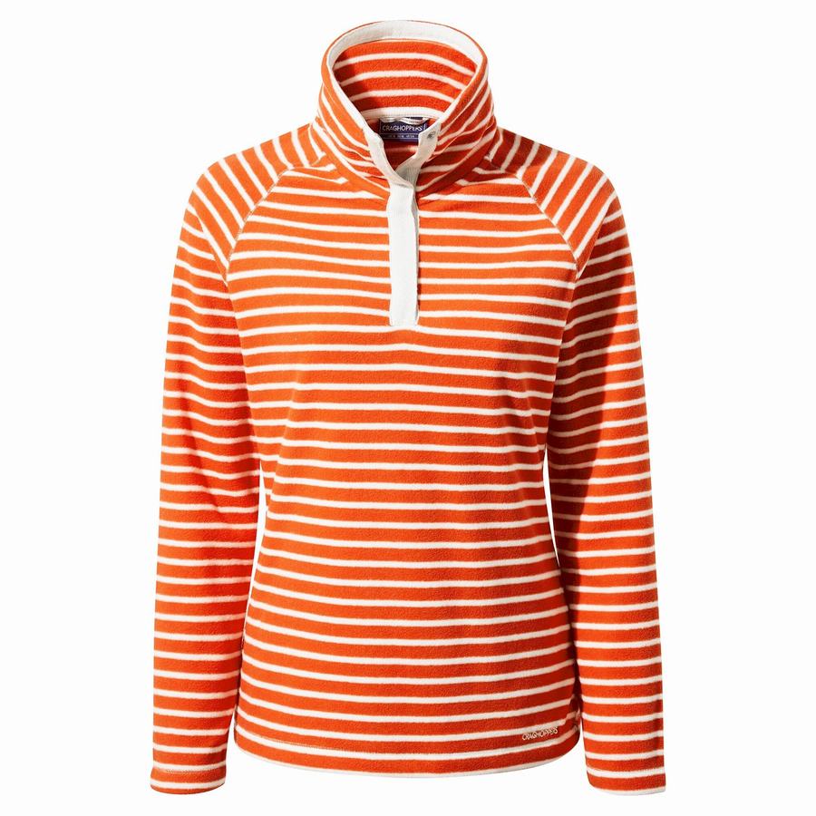 Orange Stripes Craghoppers Ella Overhead Women's Sweaters | EGL3442KO