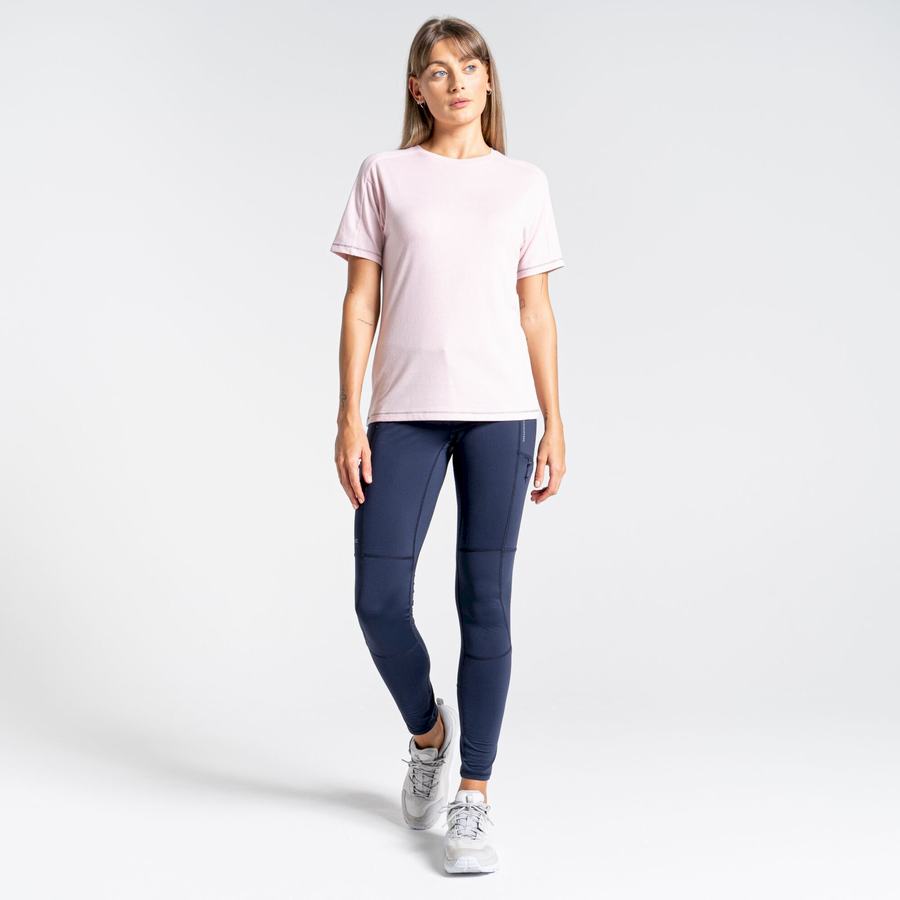 Pink Craghoppers Dynamic Short Sleeved Women's T-Shirts | CYJ7179YZ