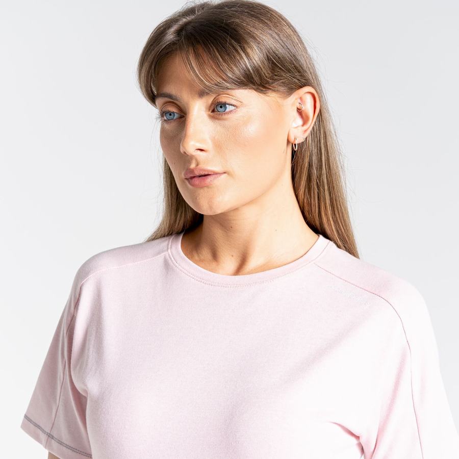 Pink Craghoppers Dynamic Short Sleeved Women's T-Shirts | CYJ7179YZ