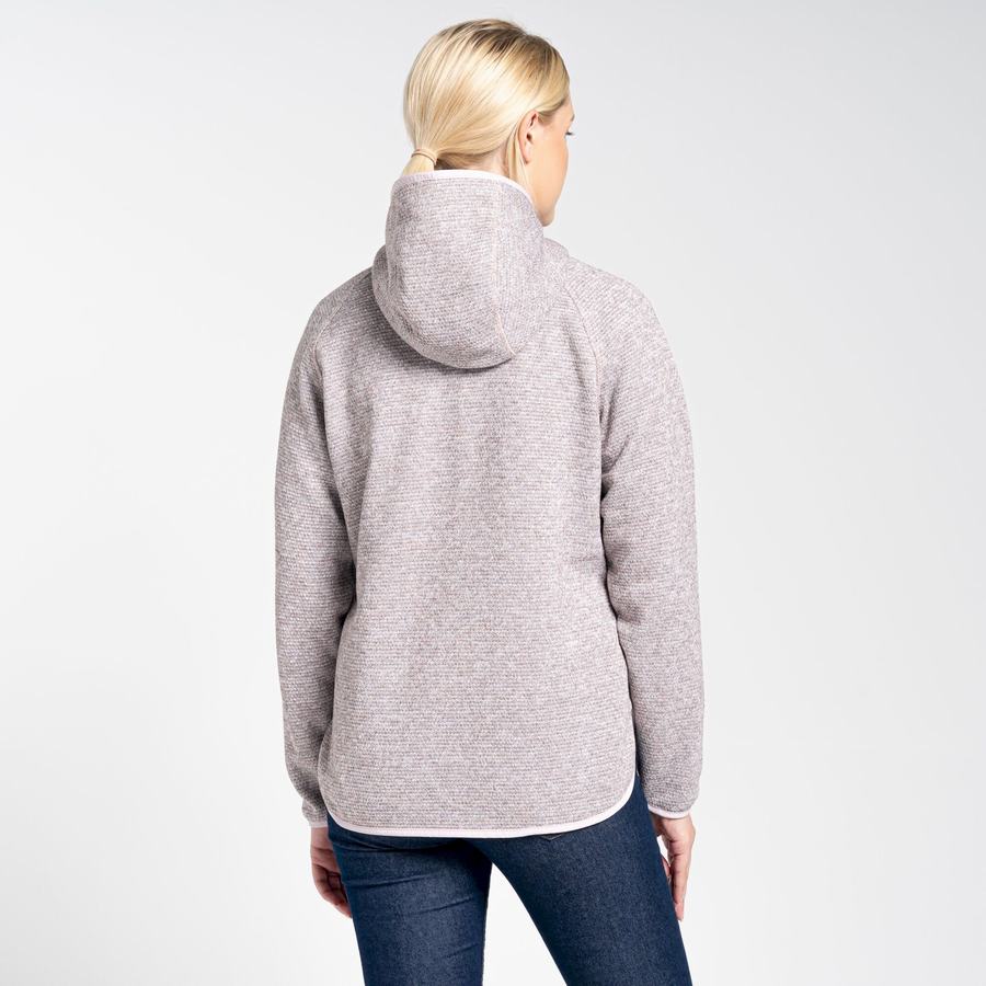 Pink Craghoppers Elena Hooded Half Zip Women's Sweaters | XAM5774TC