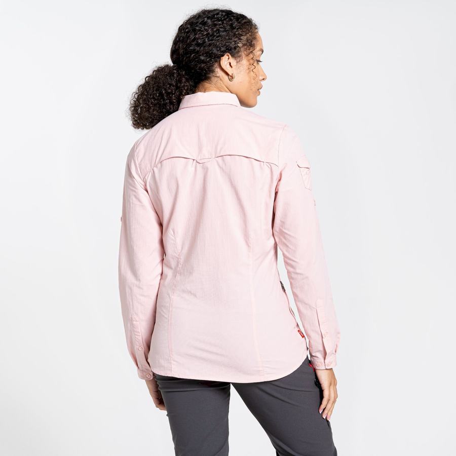 Pink Craghoppers NosiLife Adventure II Long Sleeved Women's Shirts | XOG8598SI