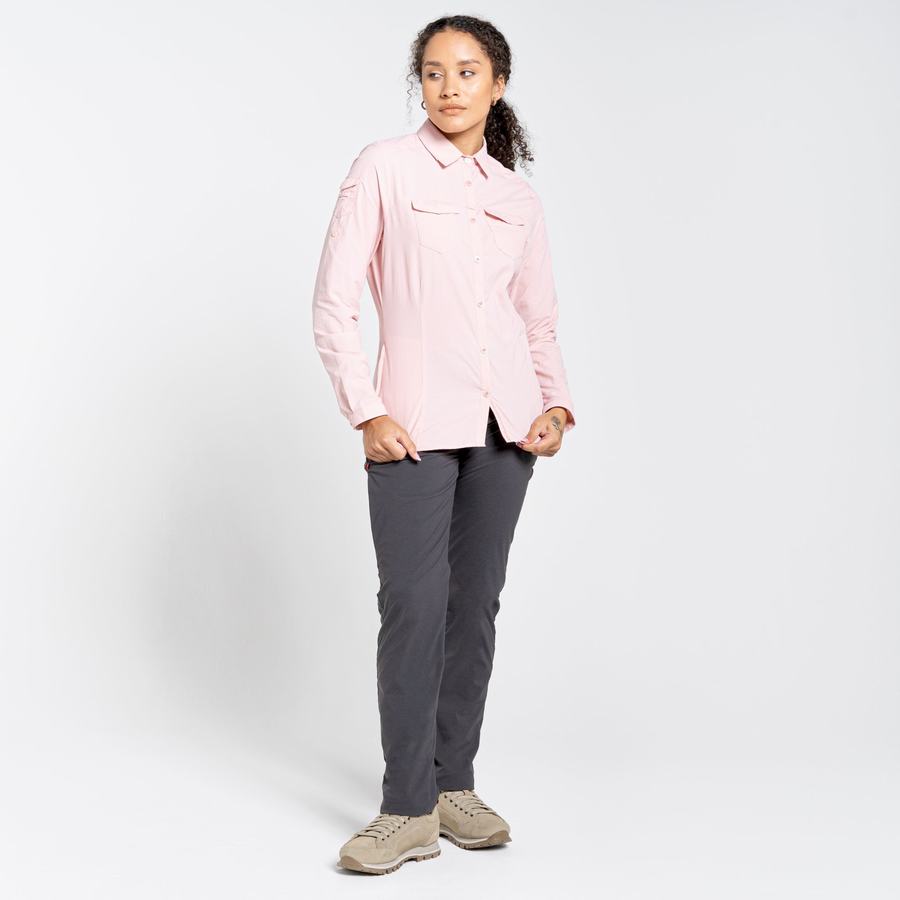 Pink Craghoppers NosiLife Adventure II Long Sleeved Women's Shirts | XOG8598SI