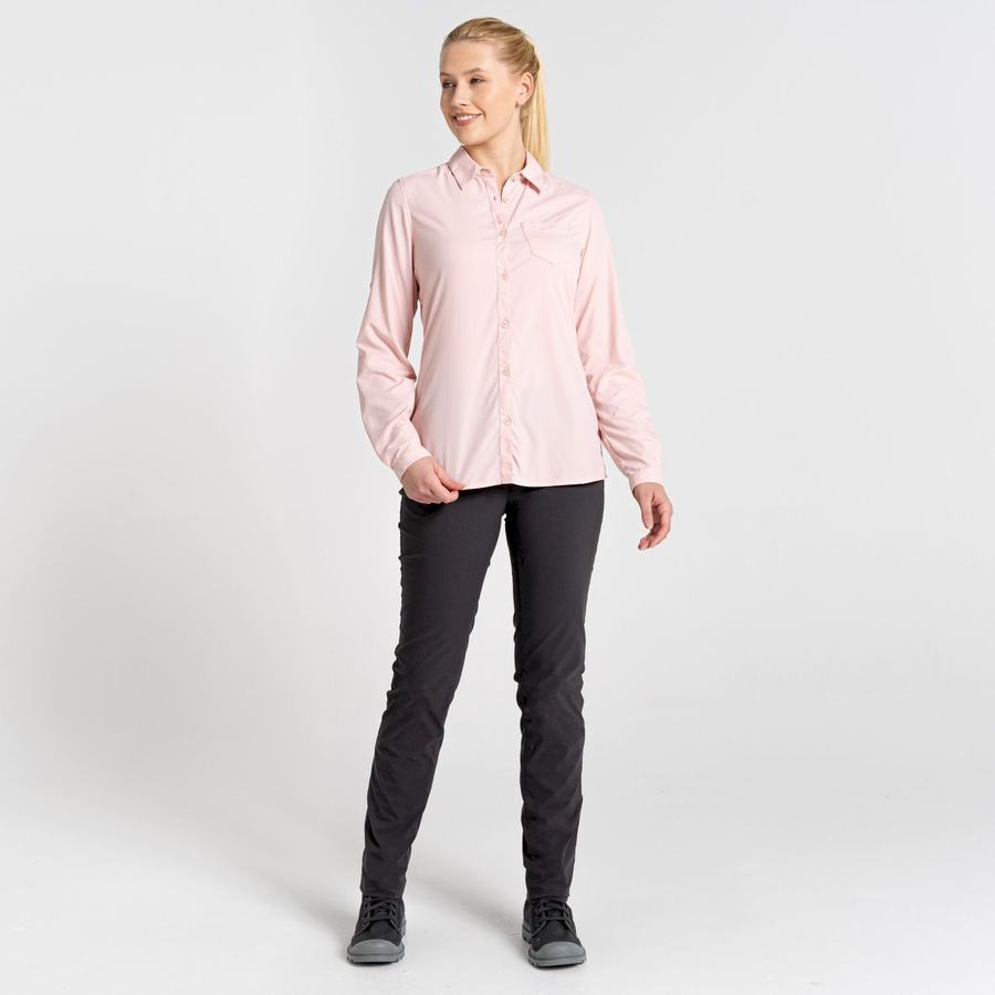 Pink Craghoppers NosiLife Bardo Long Sleeved Women's Shirts | JGN10038KO