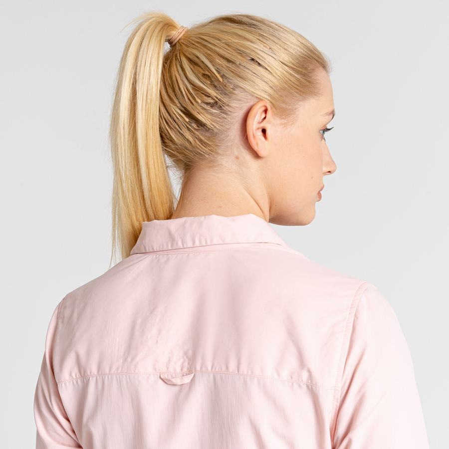 Pink Craghoppers NosiLife Bardo Long Sleeved Women's Shirts | JGN10038KO