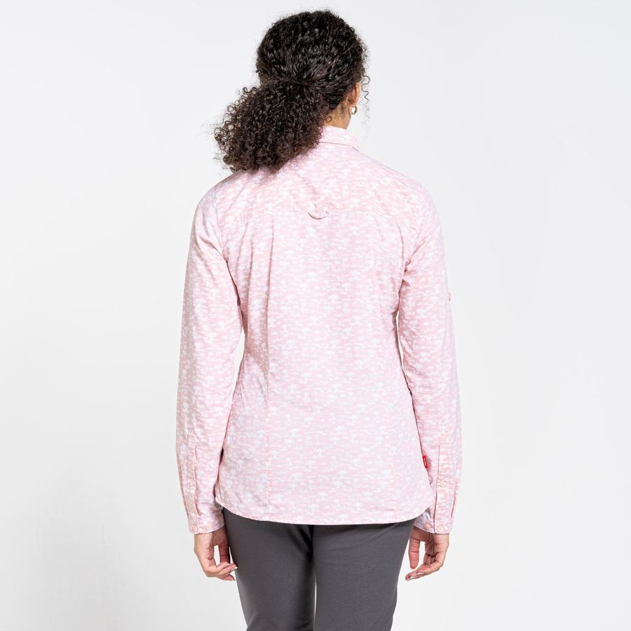 Pink Craghoppers NosiLife Callo Long Sleeved Women's Shirts | YTA3694QY