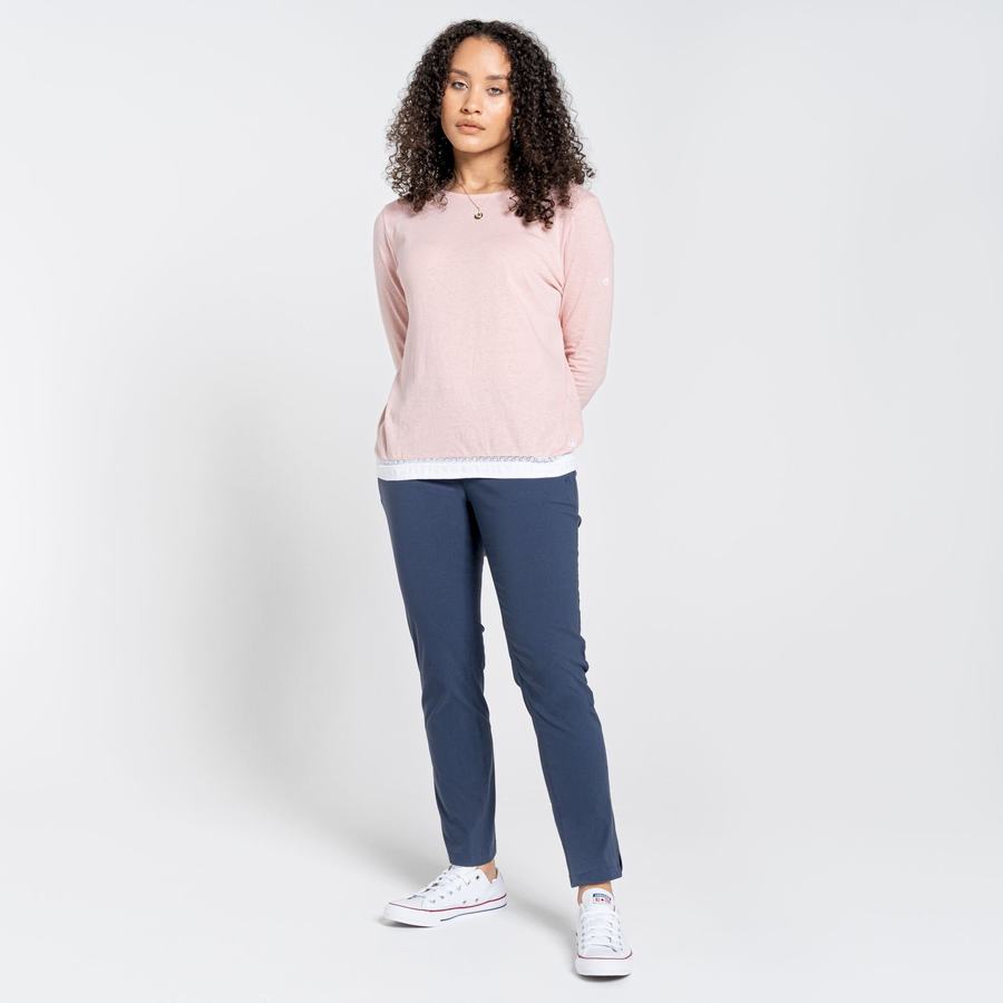 Pink Craghoppers Nosibotanical Magnolia Long Sleeved Women's T-Shirts | JLG5984IH