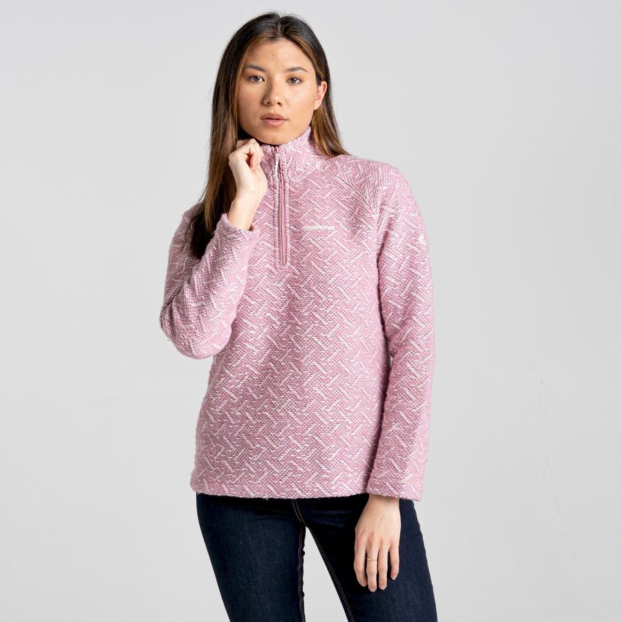 Pink Craghoppers Talladale Half Zip Women's Sweaters | MNC2984AI