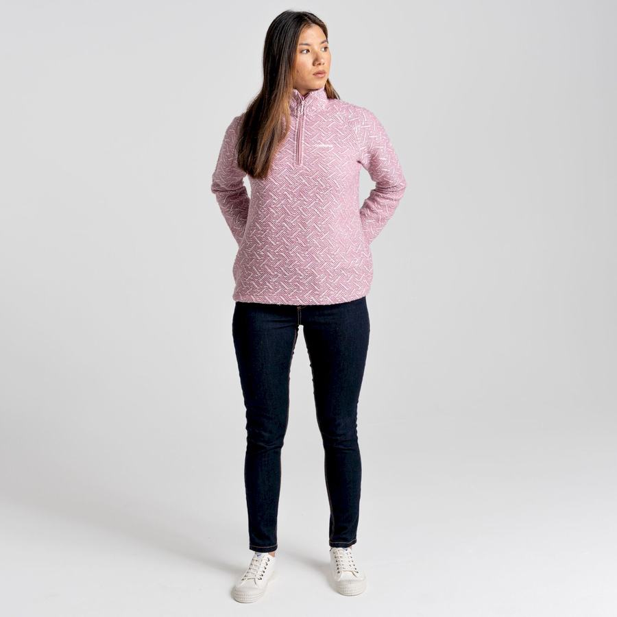 Pink Craghoppers Talladale Half Zip Women's Sweaters | MNC2984AI