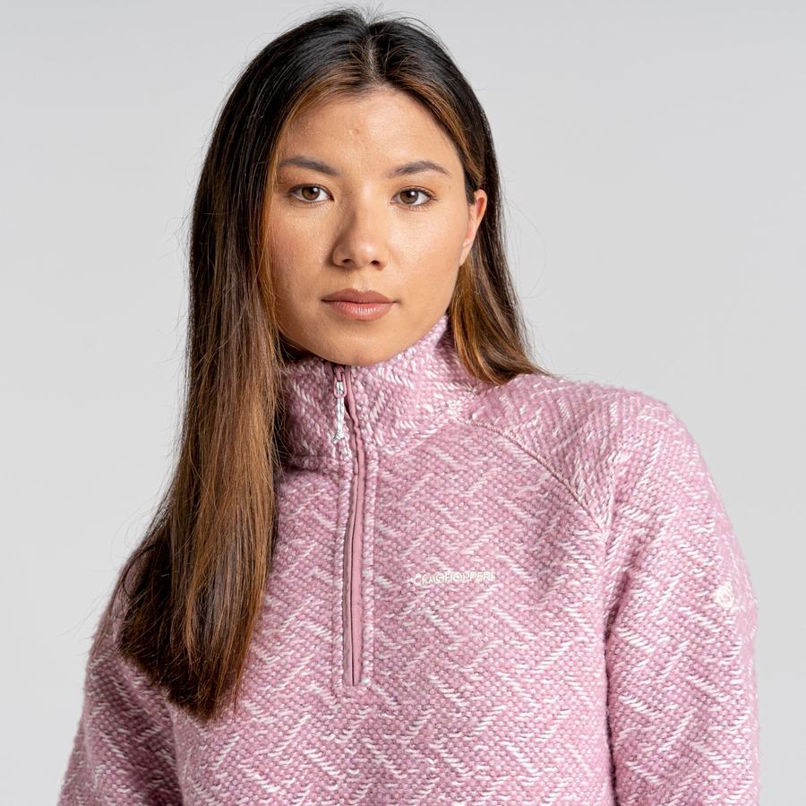 Pink Craghoppers Talladale Half Zip Women's Sweaters | MNC2984AI