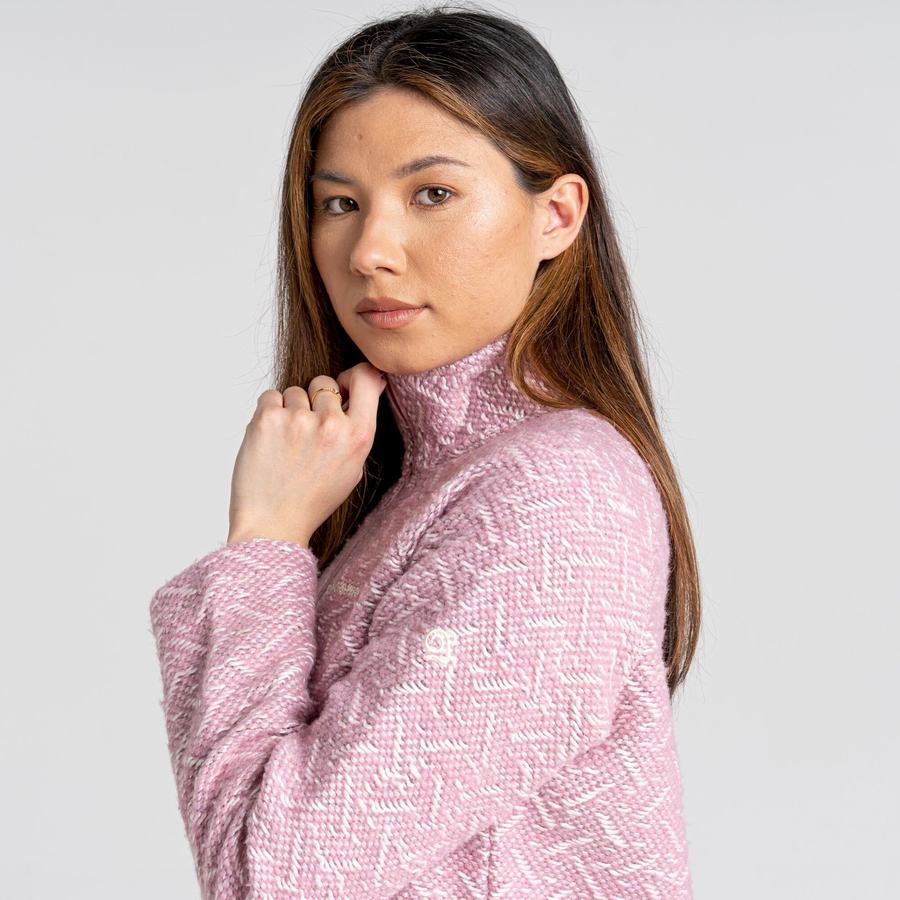 Pink Craghoppers Talladale Half Zip Women's Sweaters | MNC2984AI