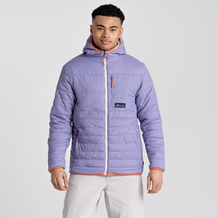 Purple Craghoppers Cameo CompressLite Hooded Men's Jackets | CEC5026FV