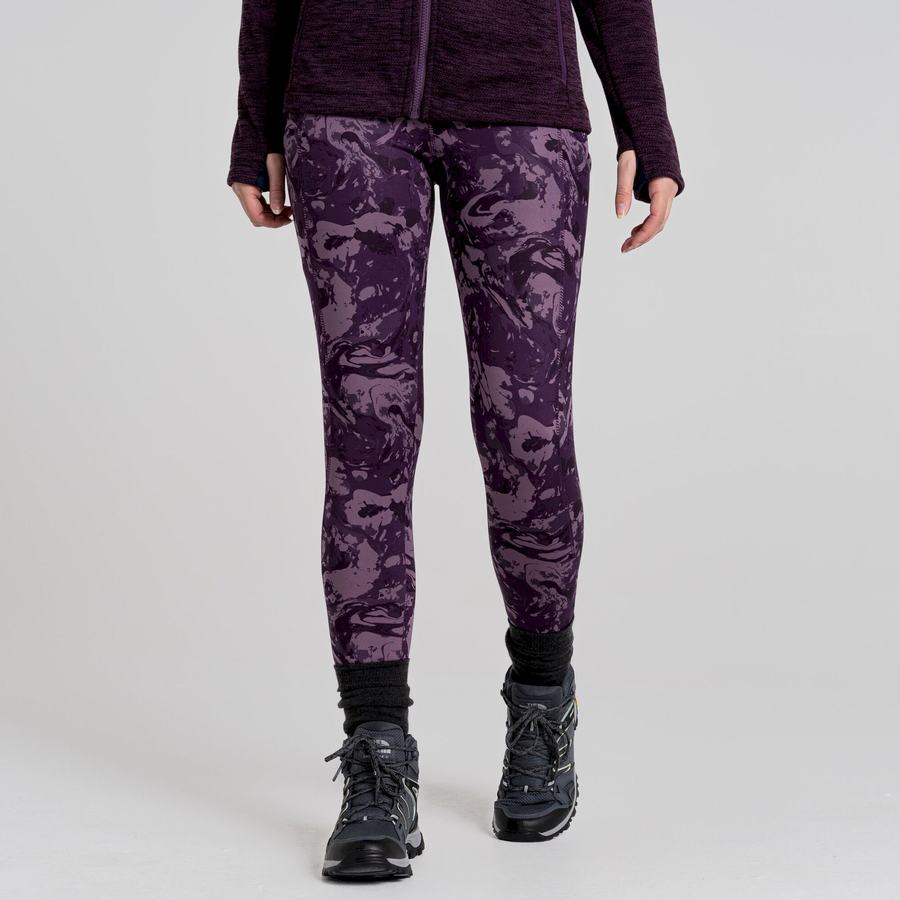 Purple Craghoppers Kiwi Thermal Women's Leggings | IEQ5382NO