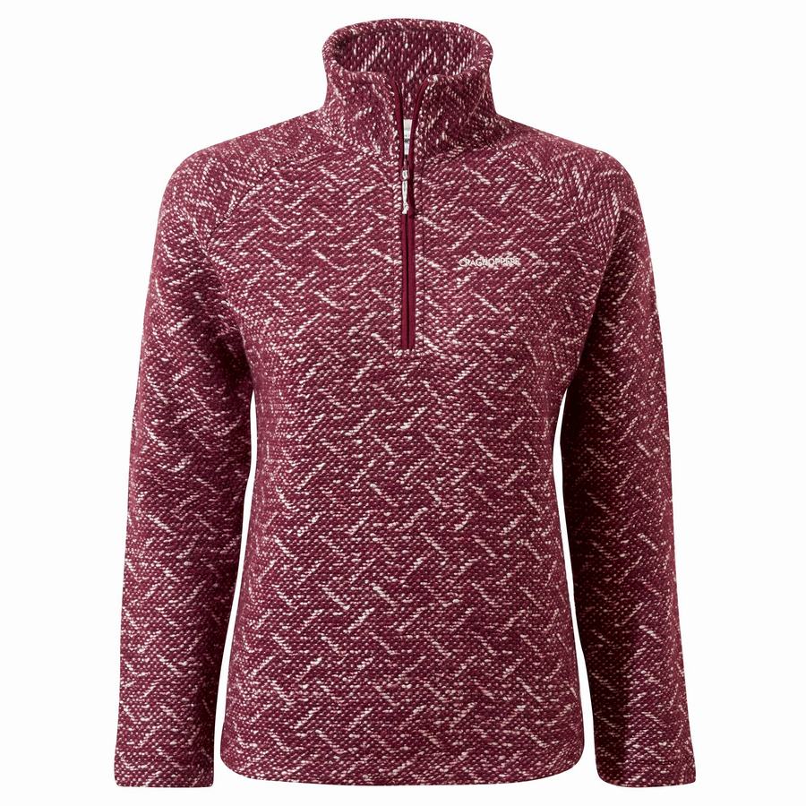 Purple Craghoppers Talladale Half Zip Women's Sweaters | USV1142KM