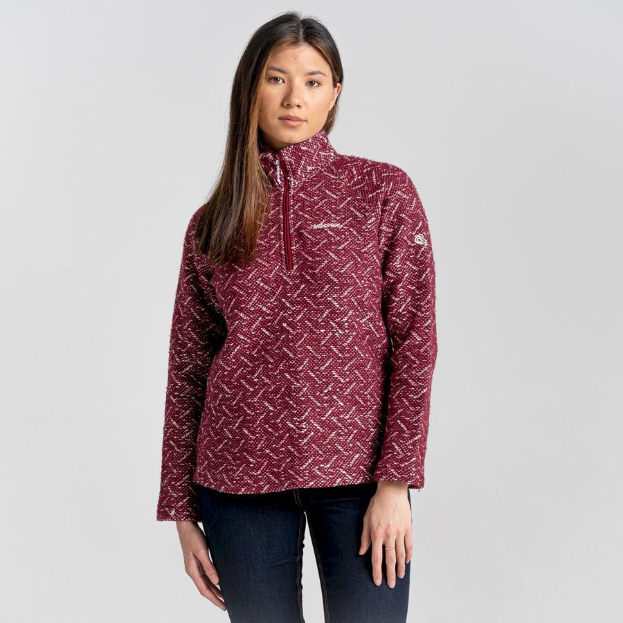 Purple Craghoppers Talladale Half Zip Women's Sweaters | USV1142KM