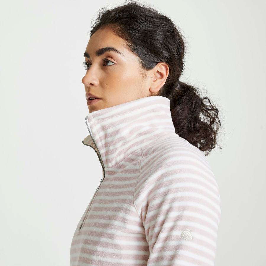 Purple Stripes Craghoppers Natalia Half Zip Women's Sweaters | PRS6273XO