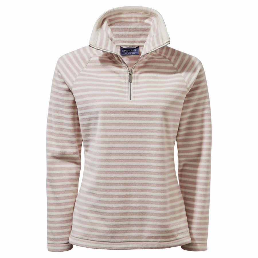 Purple Stripes Craghoppers Natalia Half Zip Women's Sweaters | PRS6273XO